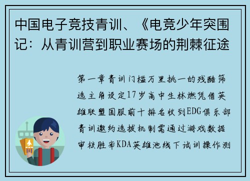 中国电子竞技青训、《电竞少年突围记：从青训营到职业赛场的荆棘征途》